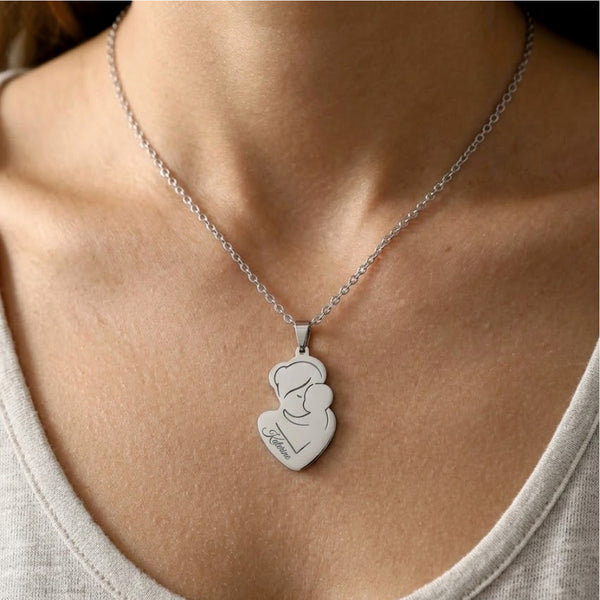 Collana simbolo dell'amore infinito madre e figlio incidibile