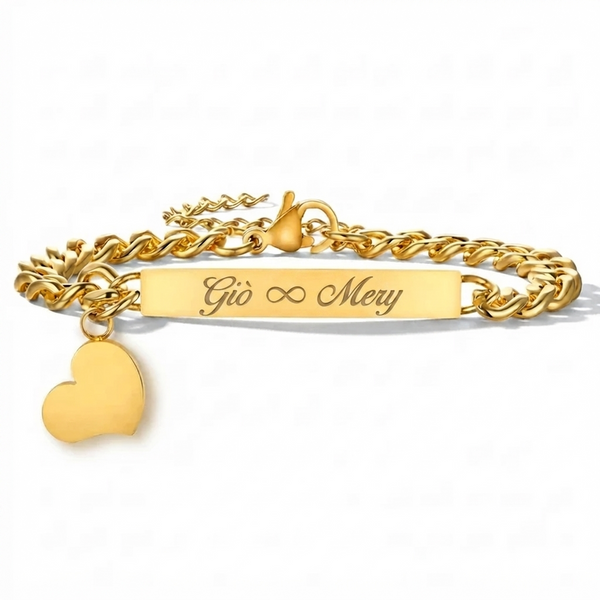 Bracciale con targhettina personalizzabile con incisione a scelta